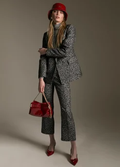 Pantalón jacquard animal print