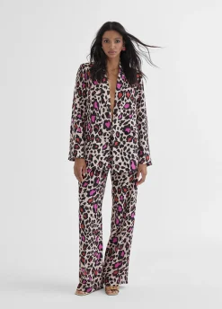 Pantalón recto animal print