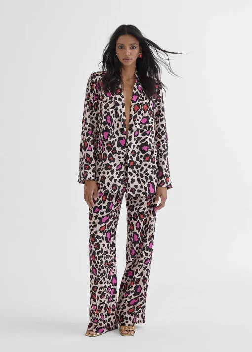 Pantalón recto animal print