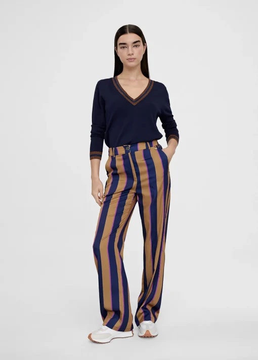Pantalén satén rayas