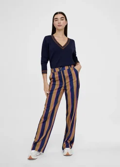 Pantalén satén rayas