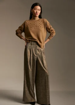 Pantalón wideleg cuadros