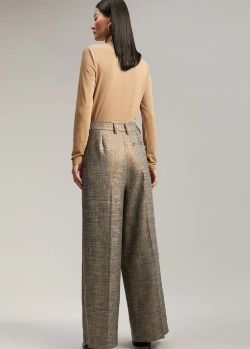 Pantalón wideleg cuadros