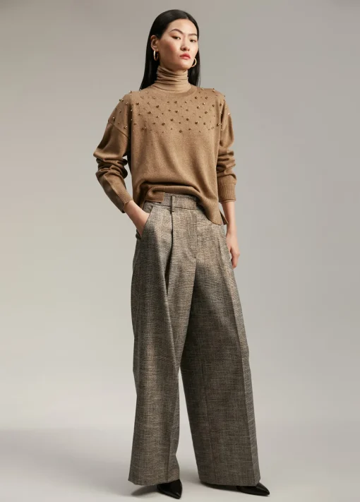 Pantalón wideleg cuadros
