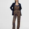 Pantalon recto estampado animal