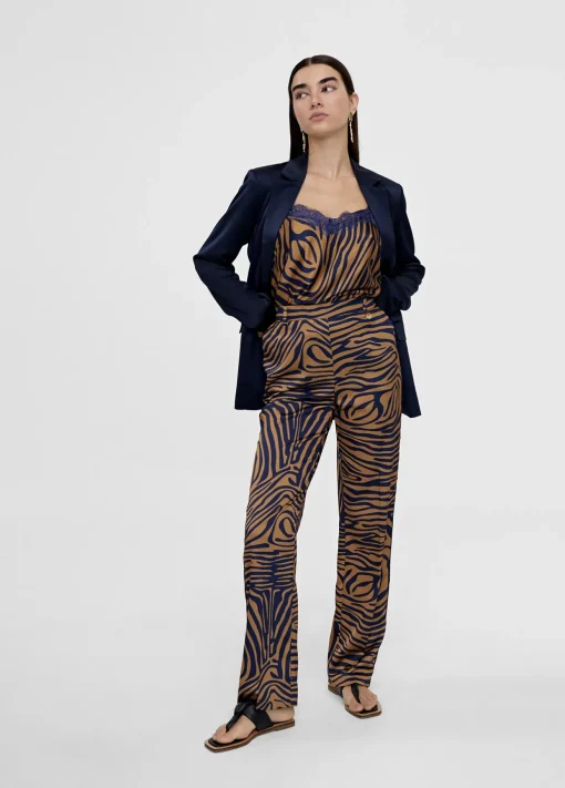 Pantalon recto estampado animal