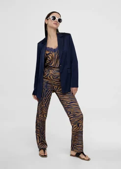 Pantalon recto estampado animal
