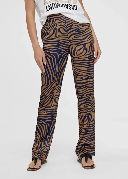 Pantalon recto estampado animal