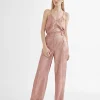 Pantalon recto rosa tornasolado