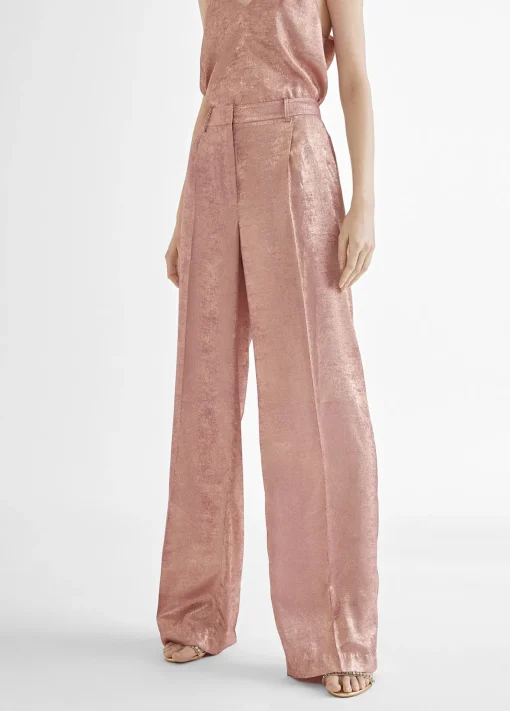 Pantalon recto rosa tornasolado