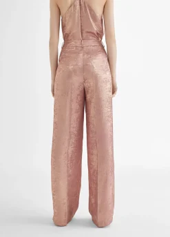 Pantalon recto rosa tornasolado