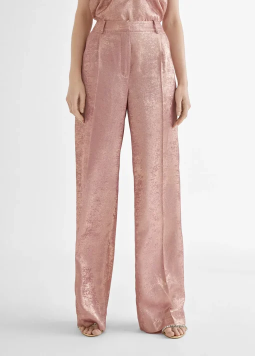 Pantalon recto rosa tornasolado