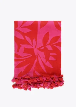 Pareo fucsia y rojo.