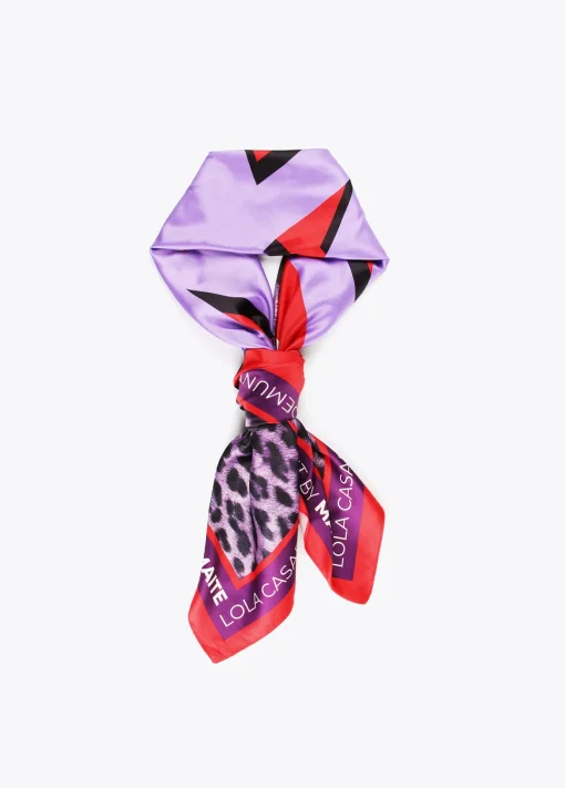 Pañuelo animal leopardo lilas