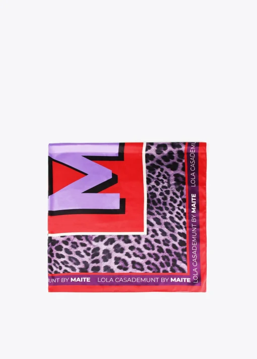 Pañuelo animal leopardo lilas
