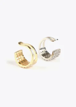 Pendiente piercing de cristales