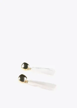 Pendientes blancos dos piezas