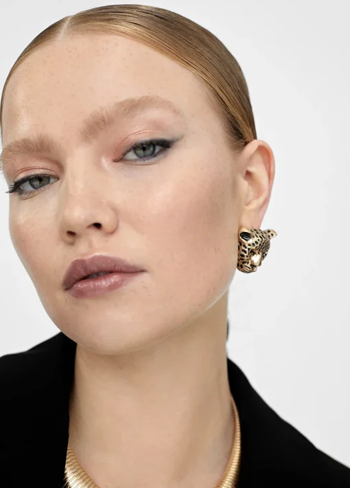 Pendientes cara leopardo