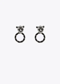 Pendientes cara leopardo y aro