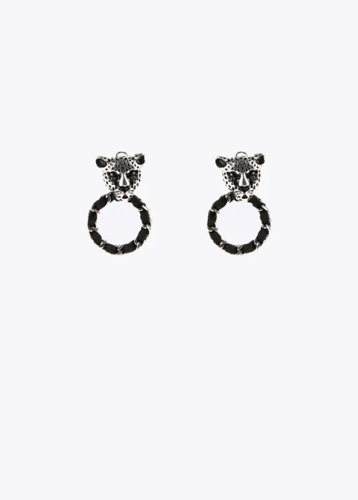 Pendientes cara leopardo y aro