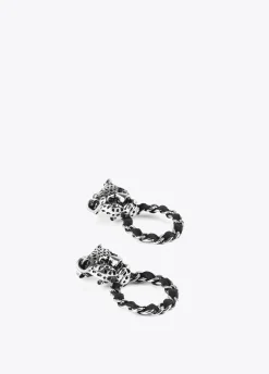 Pendientes cara leopardo y aro
