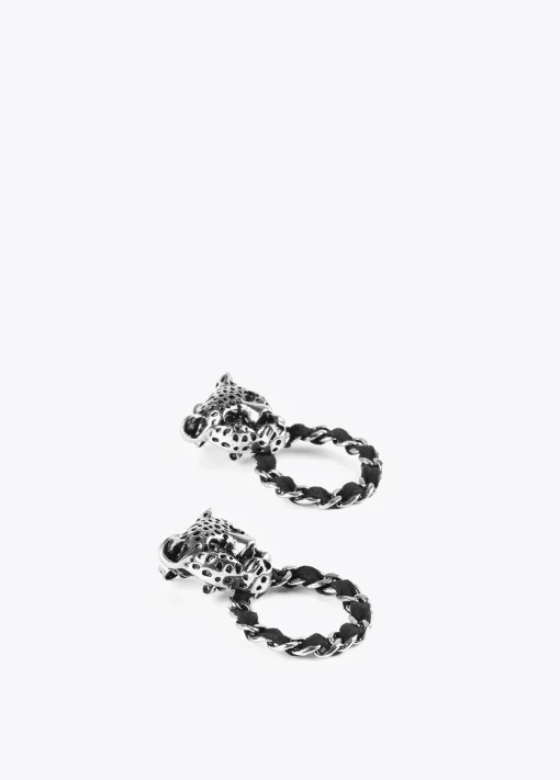 Pendientes cara leopardo y aro