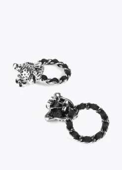 Pendientes cara leopardo y aro