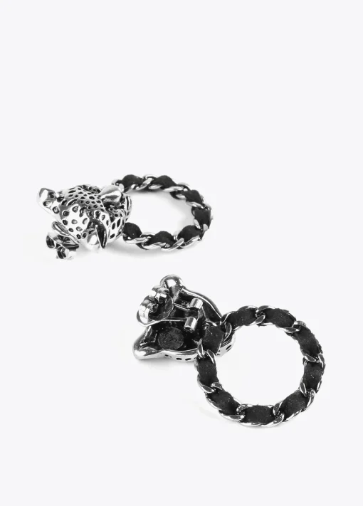 Pendientes cara leopardo y aro