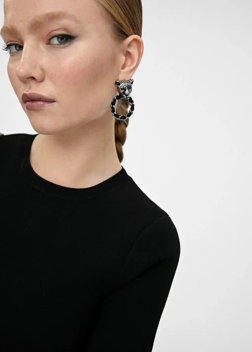 Pendientes cara leopardo y aro