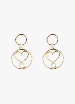 Pendientes circulo y corazón infinito