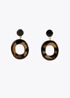 Pendientes de aro animal print