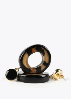 Pendientes de aro animal print