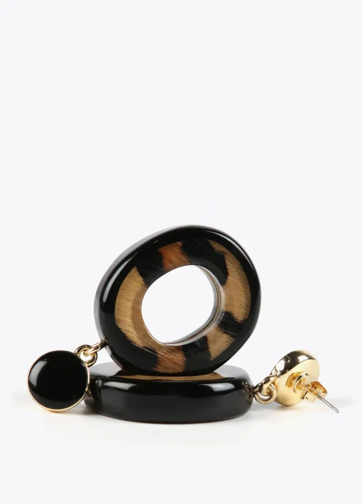 Pendientes de aro animal print