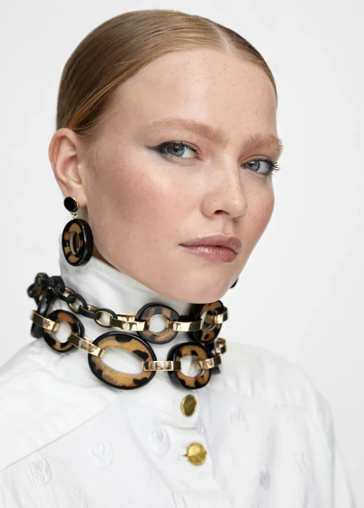 Pendientes de aro animal print