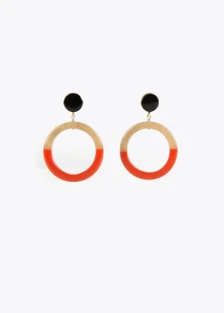 Pendientes de aro bicolor