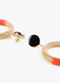 Pendientes de aro bicolor