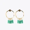 Pendientes de aro con piedras naturales