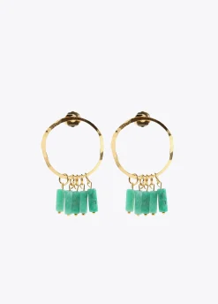 Pendientes de aro con piedras naturales