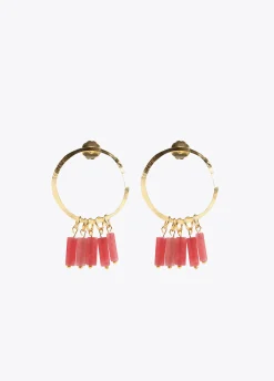 Pendientes de aro con piedras naturales