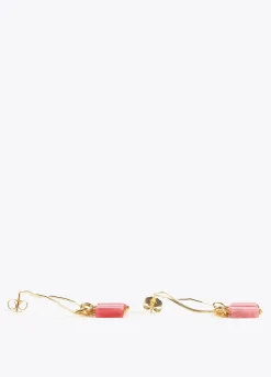 Pendientes de aro con piedras naturales