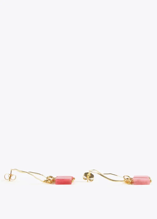 Pendientes de aro con piedras naturales