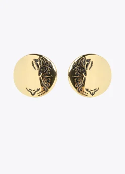 Pendientes de botón dorados