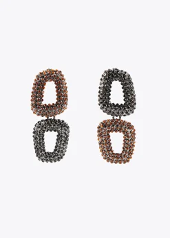 Pendientes dobles con piedras