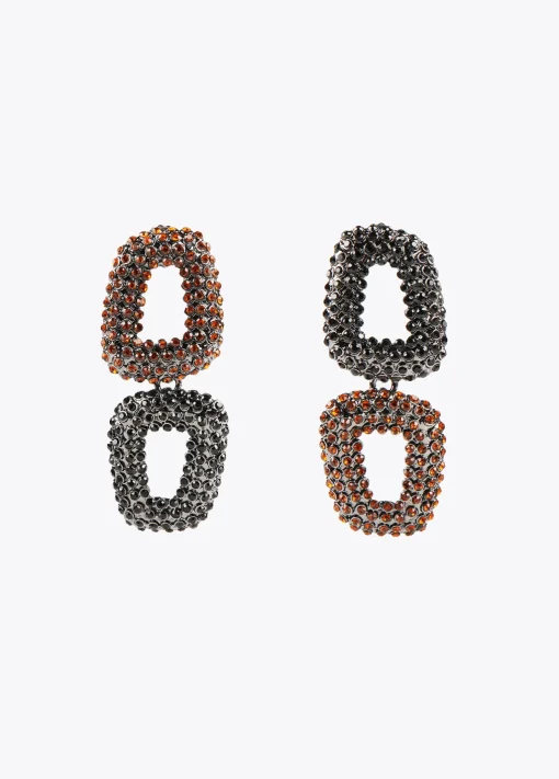 Pendientes dobles con piedras