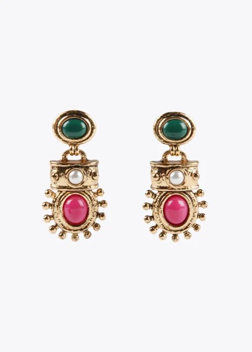 Pendientes dorados con piedras
