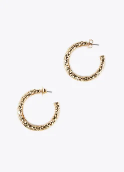 Pendientes dorados con textura