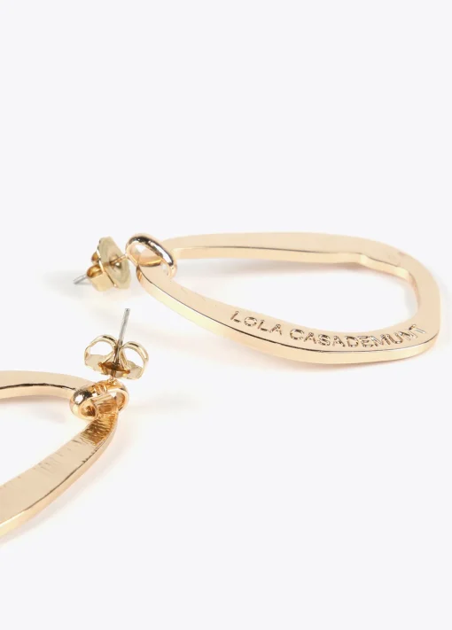 Pendientes óvalo dorado grande