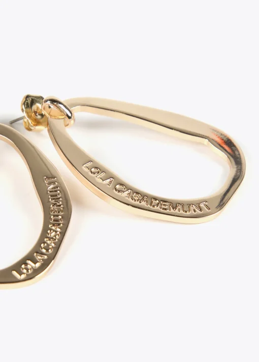 Pendientes óvalo dorado grande