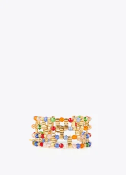 Pulsera cristales multicolor