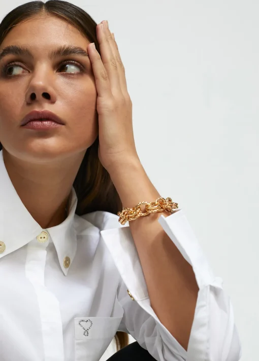 Pulsera de cadena dorada